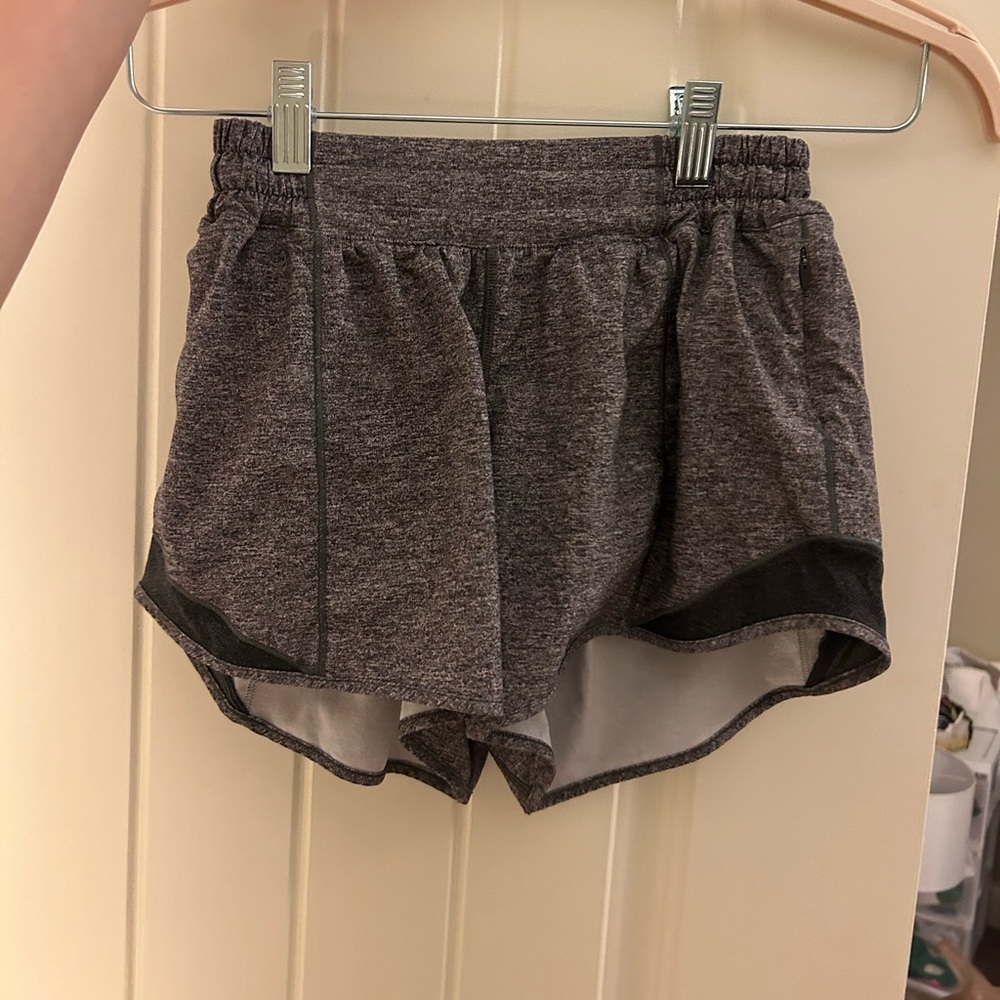Grey gray size 4 lululemon Hotty hot 4” inseam shorts
